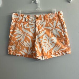 Vineyard Vines Orange and White Floral Women's Shorts
